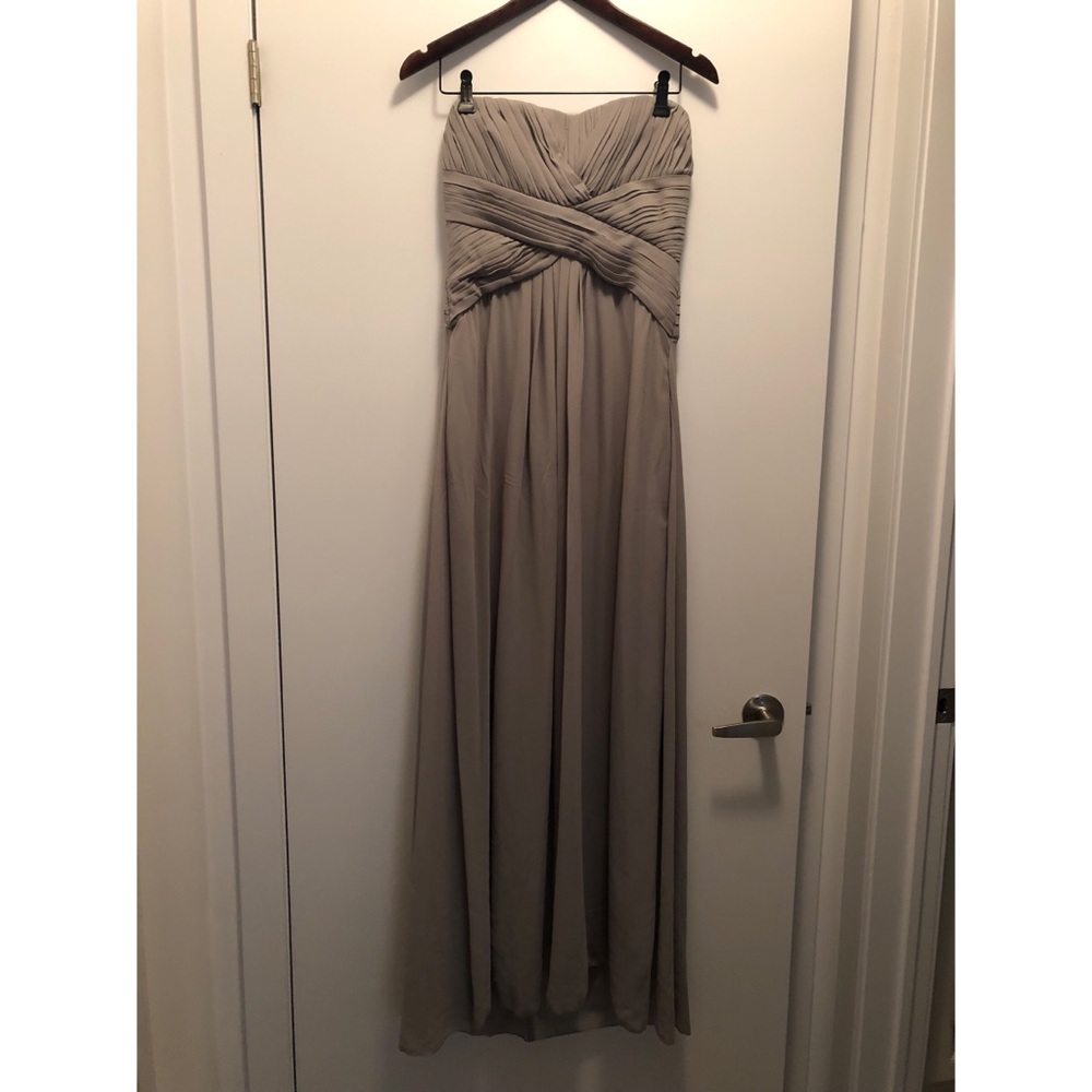 Grey floor length formal dress